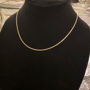 14K Gold 18 Inch Rope Chain with Lobster Clasp